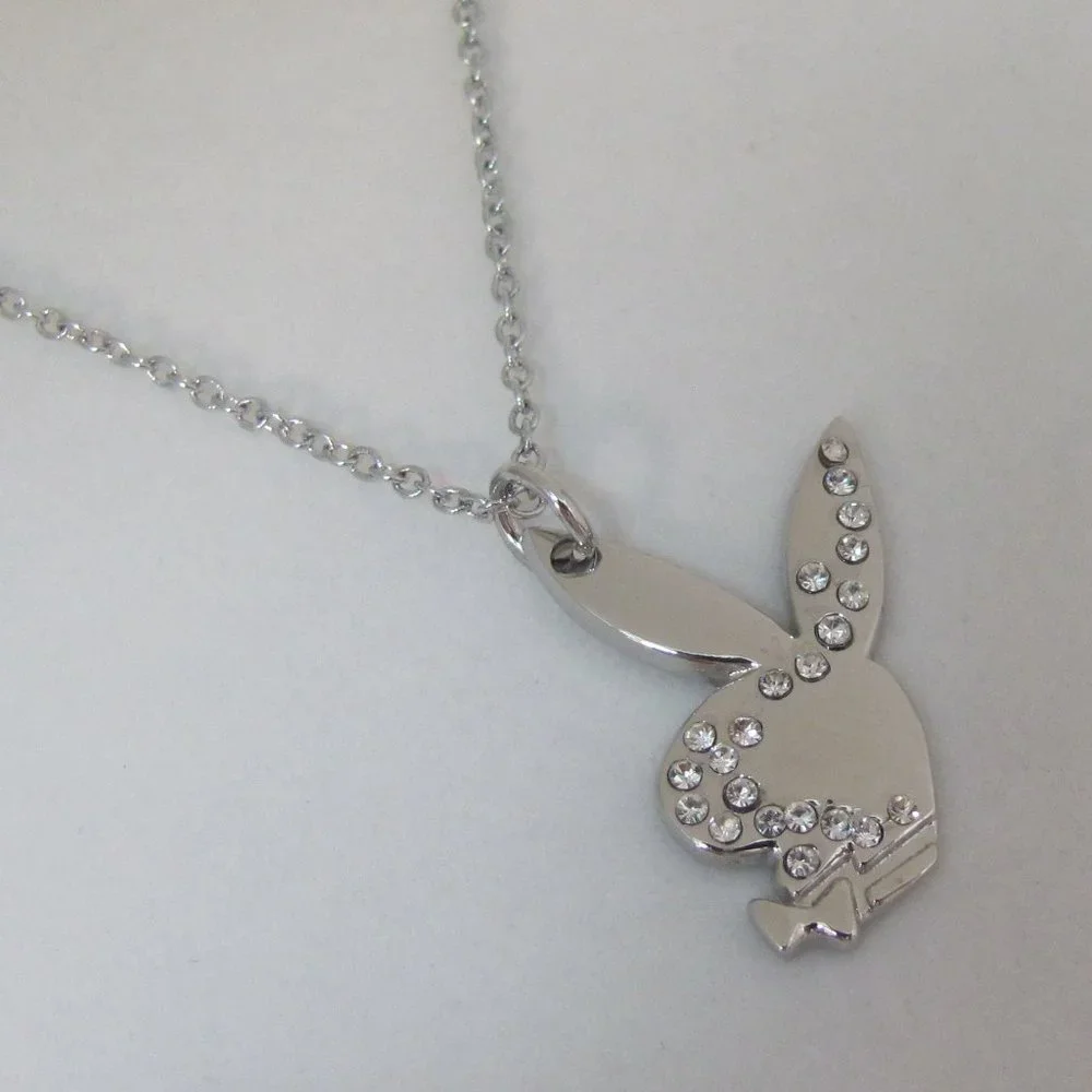 Playboy Necklace Bunny Pendant Swarovski Crystals NWT Authentic RARE Licensed xo - Picture 7 of 9
